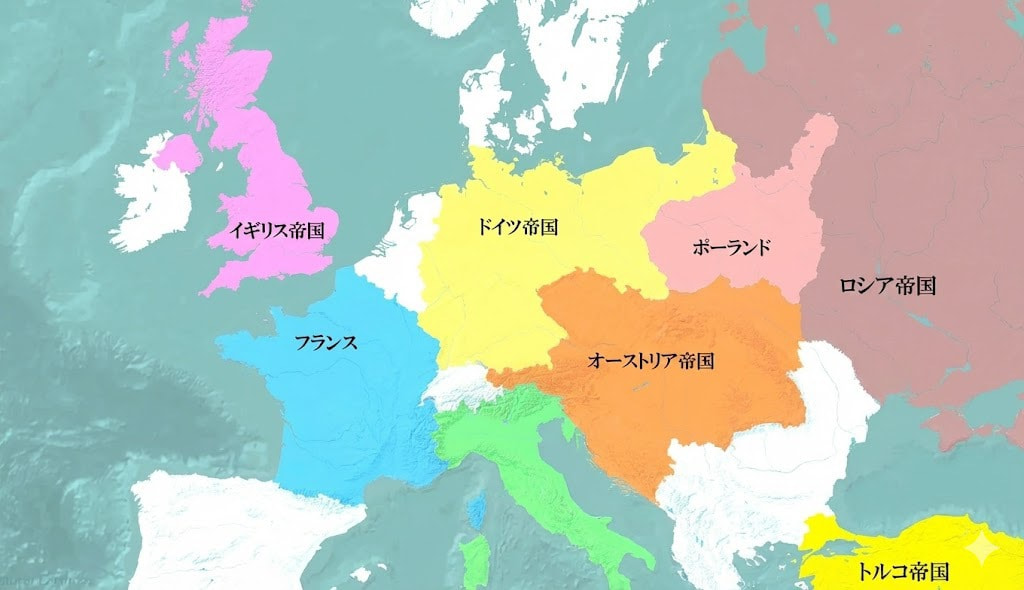 物語ミニスカ美少女M一次大戦前欧州地図