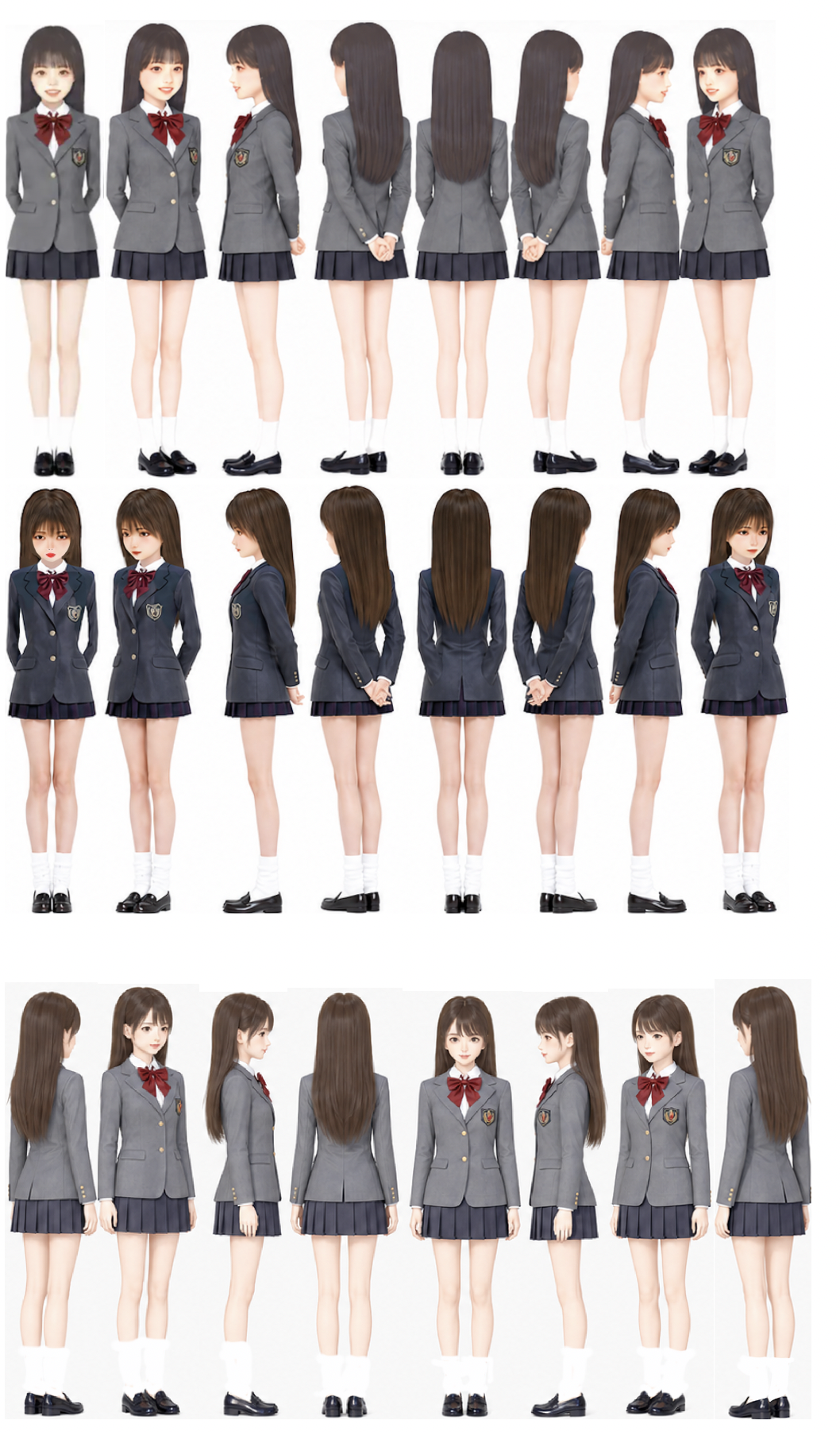 物語ミニスカ美少女M 制服女八方向