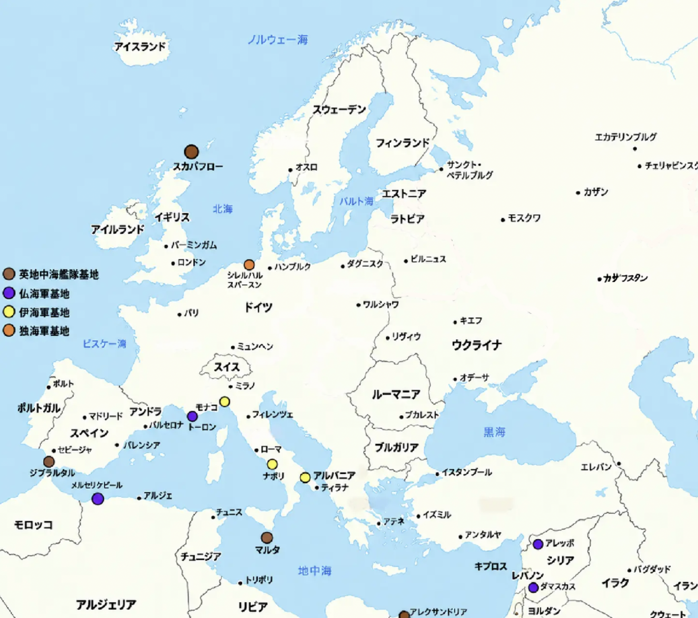 物語ミニスカ美少女M 地中海・北海　地図
